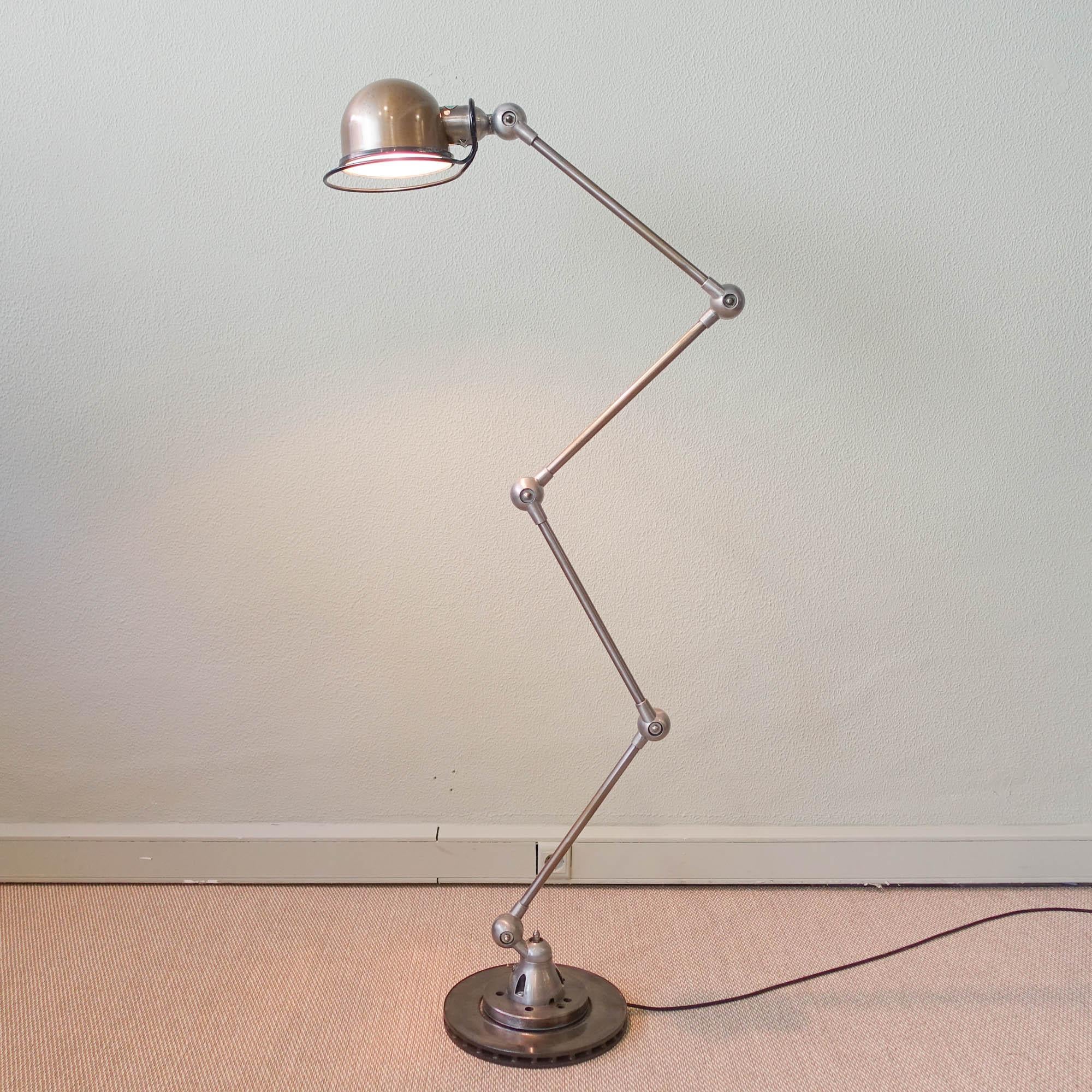 Industrial Articulated Floor Lamp by Jean-Louis Domecq for Jieldé, 1950s