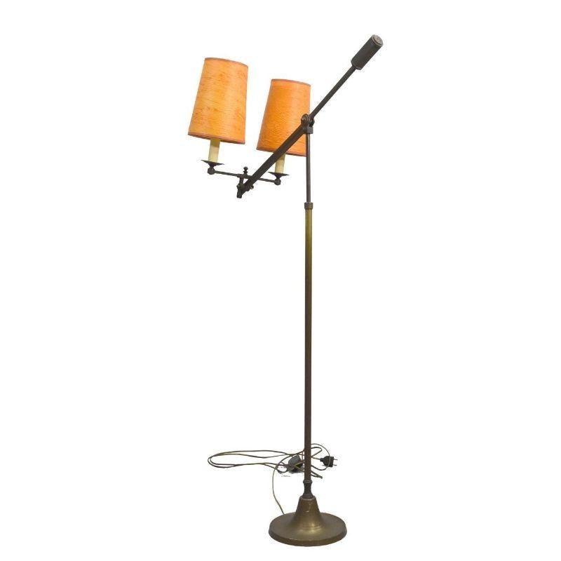 20th Century Articulated Floor Lamp in Brass, 1940 For Sale