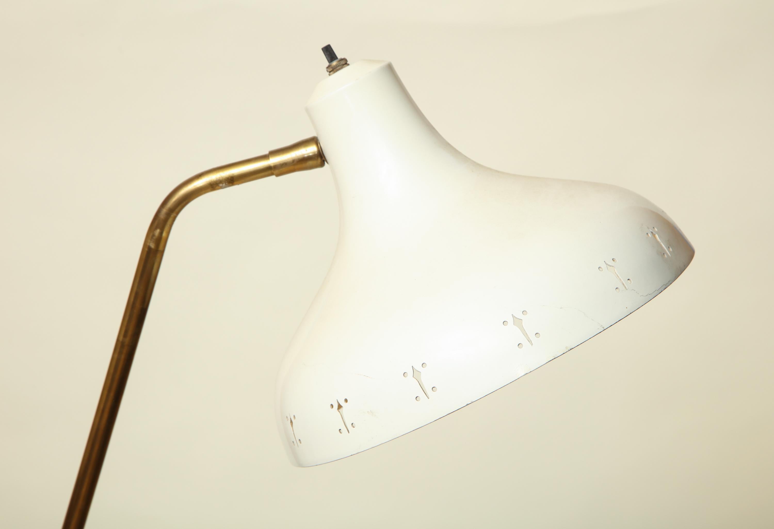 Polished Articulated Floor Lamp Mid-Century Modern, Italy, 1950s For Sale