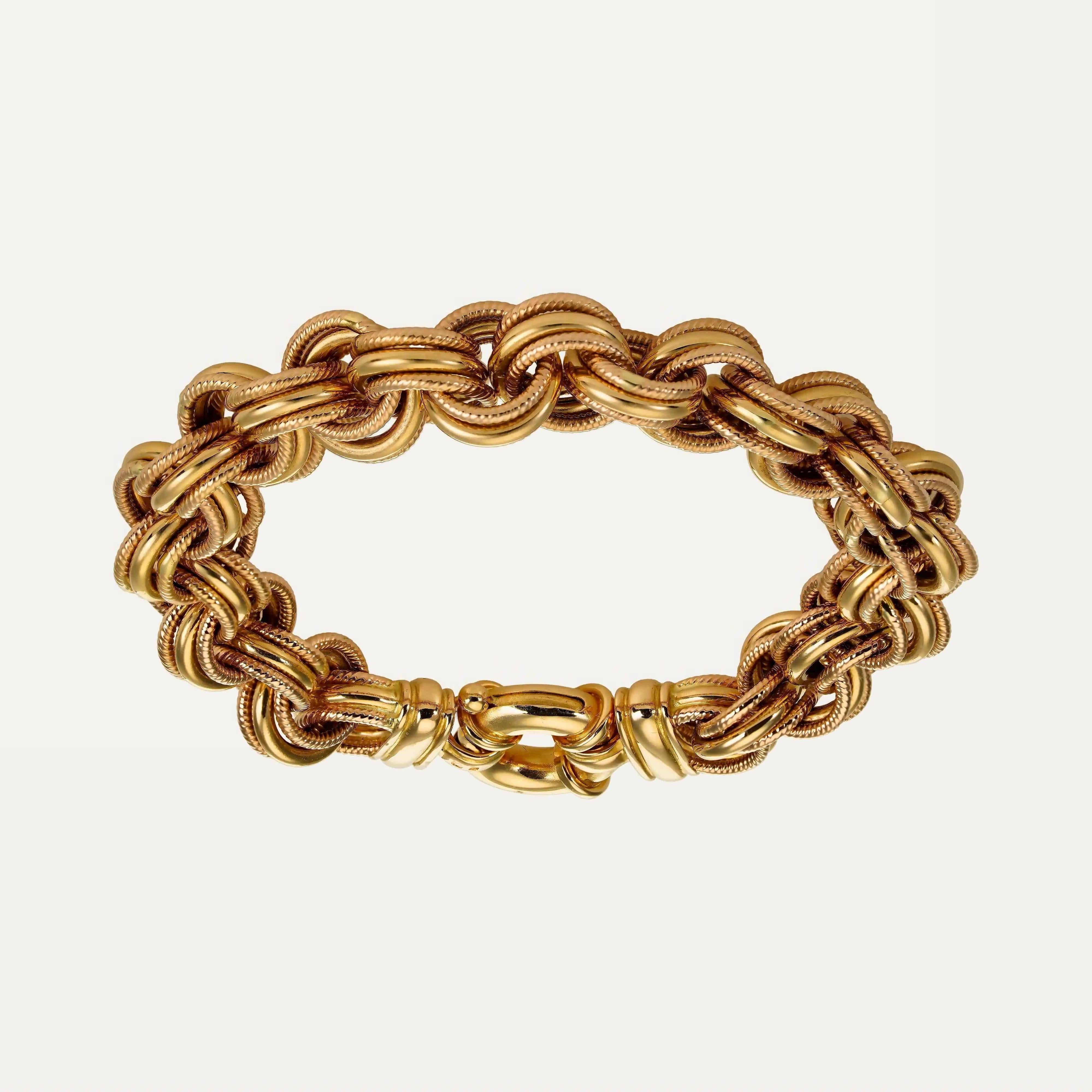 Modernist Classic Articulated Gold Bracelet For Sale