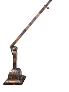 Articulated Green Glass Square Tube Desk Lamp