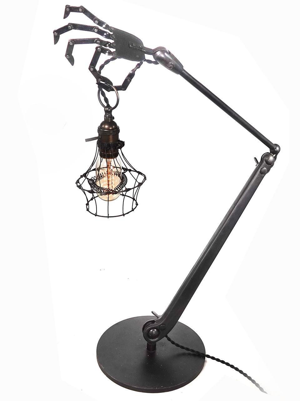 American Articulated Hand Table Lamp For Sale
