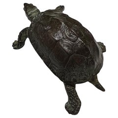 Articulated Japanese Bronze animal, Turtle signed by Hata – Japan, Meiji/Taisho