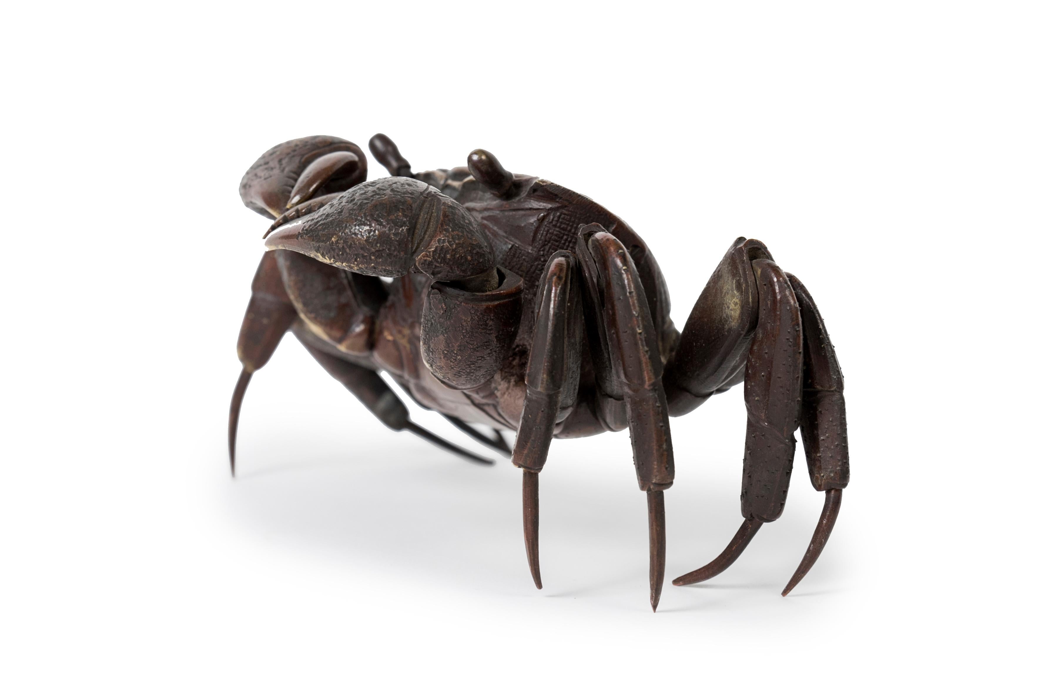 19th Century Articulated jizai okimono crab - Japan, Meiji