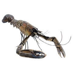 Vintage Articulated lobster in Spanish silver, 20th century