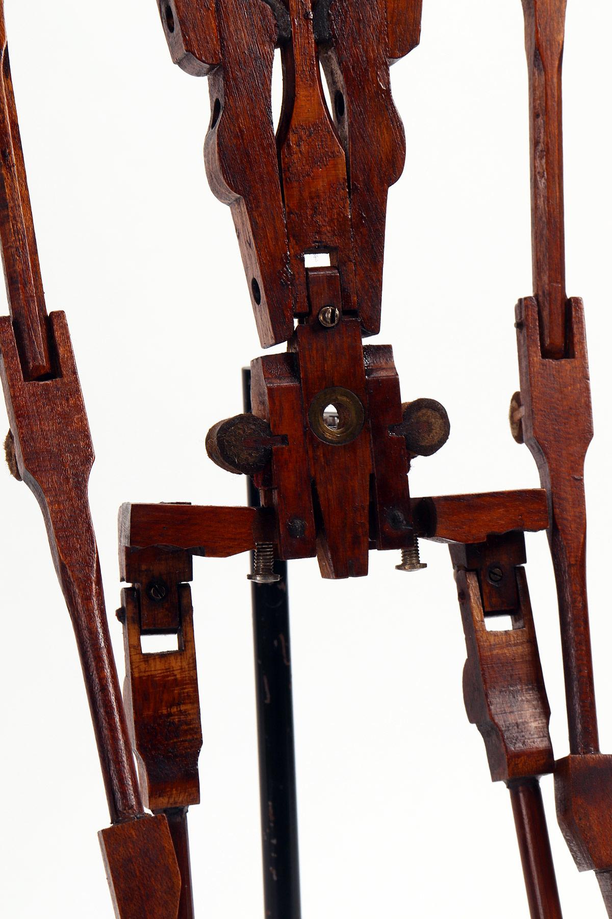 20th Century Articulated mannequin made with the percussion hammers of a piano Italy 1940 For Sale