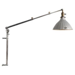 Articulated Medical Wall Lamp, Mercury Glass Shade