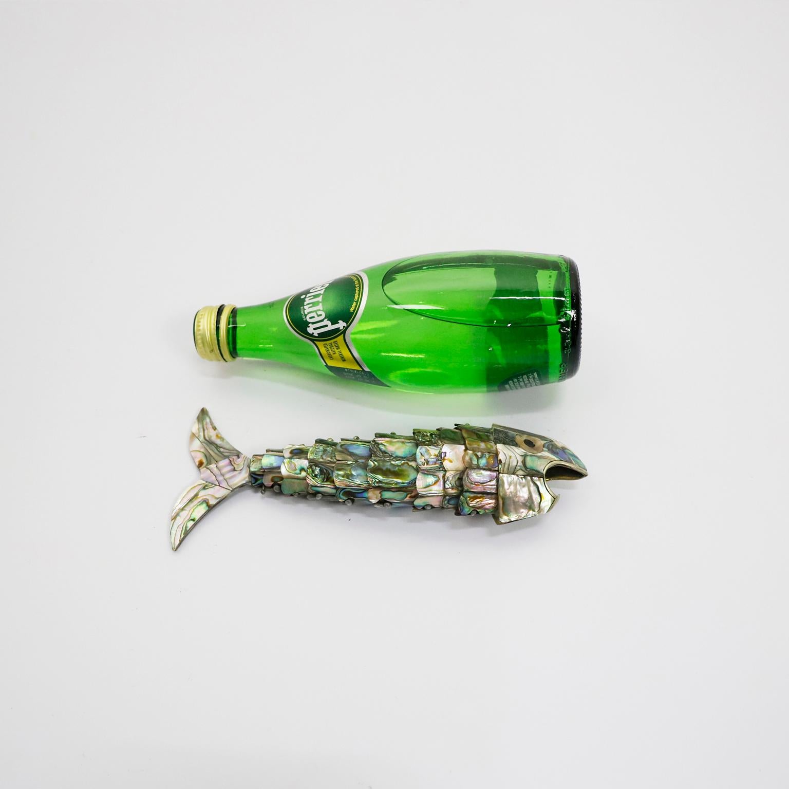 Metalwork Articulated Mexican Abalone and Brass Bottle Opener by Los Castillo