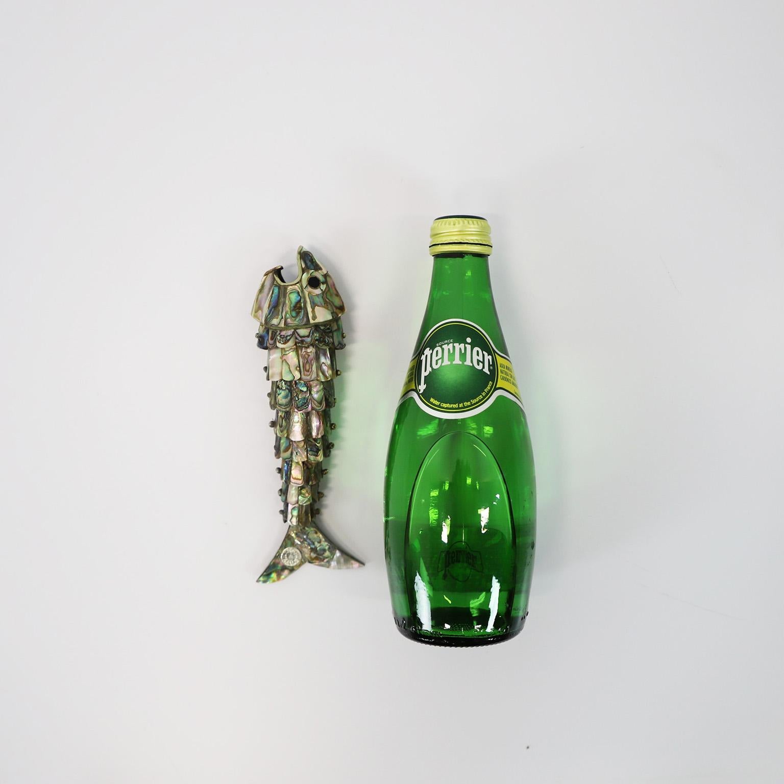 Metalwork Articulated Mexican Abalone and Brass Bottle Opener by Los Castillo