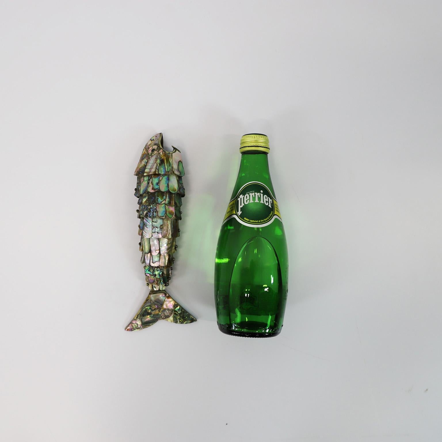 Metalwork Articulated Mexican Abalone and Brass Bottle Opener by Los Castillo