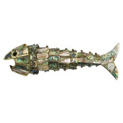 Articulated Mexican Abalone and Brass Bottle Opener by Los Castillo