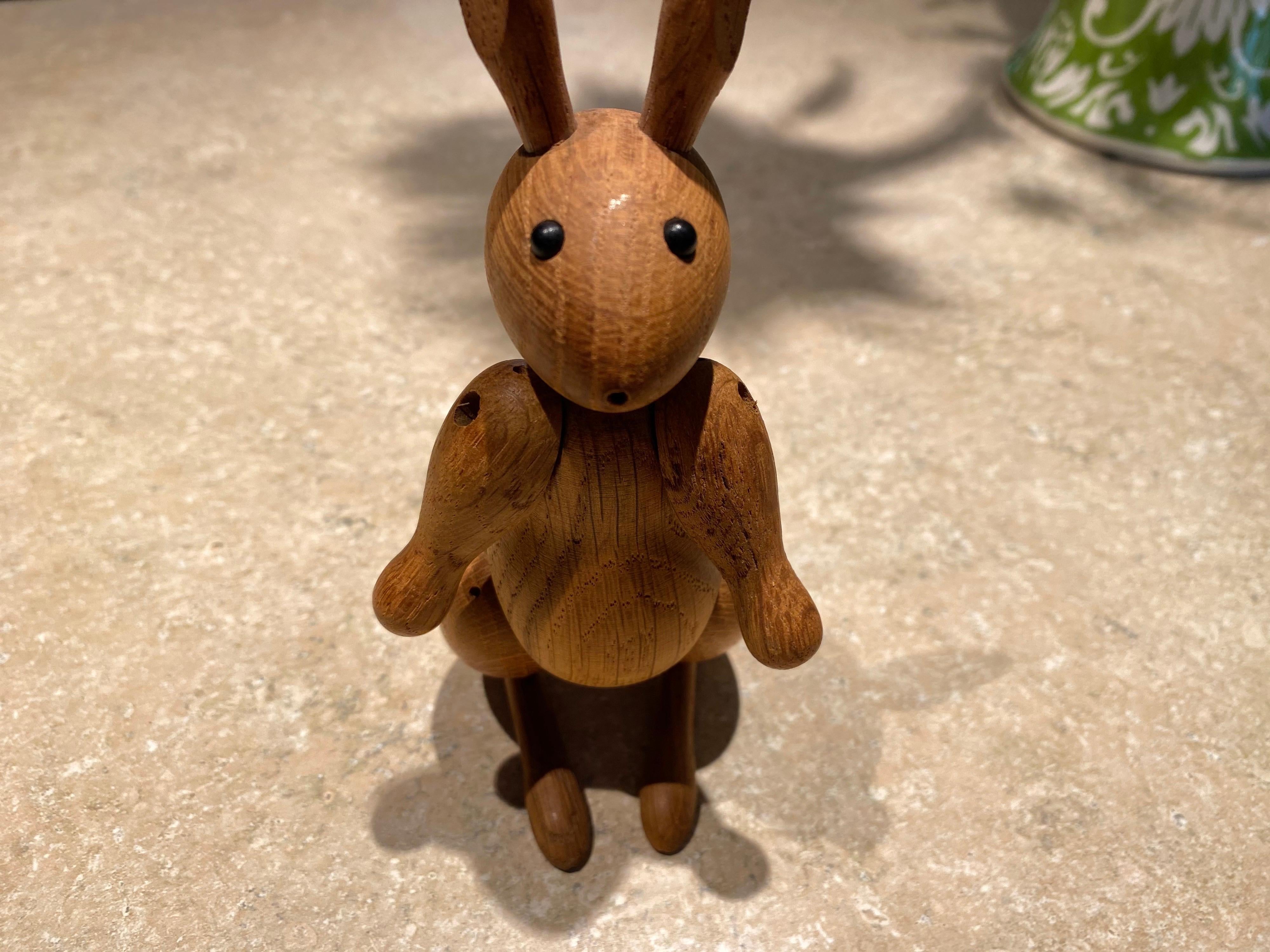 Original 1950's wooden oak rabbit designed by silversmith and designer Kay Bojesen. This adorable piece is in great overall condition.