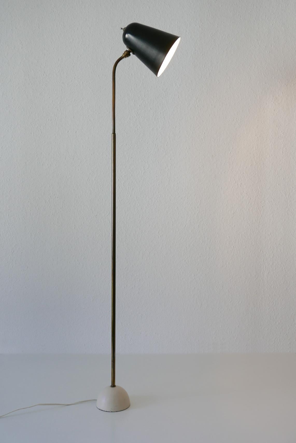 Cast Articulated Mid-Century Modern Reading Floor Lamp, 1950s, Germany