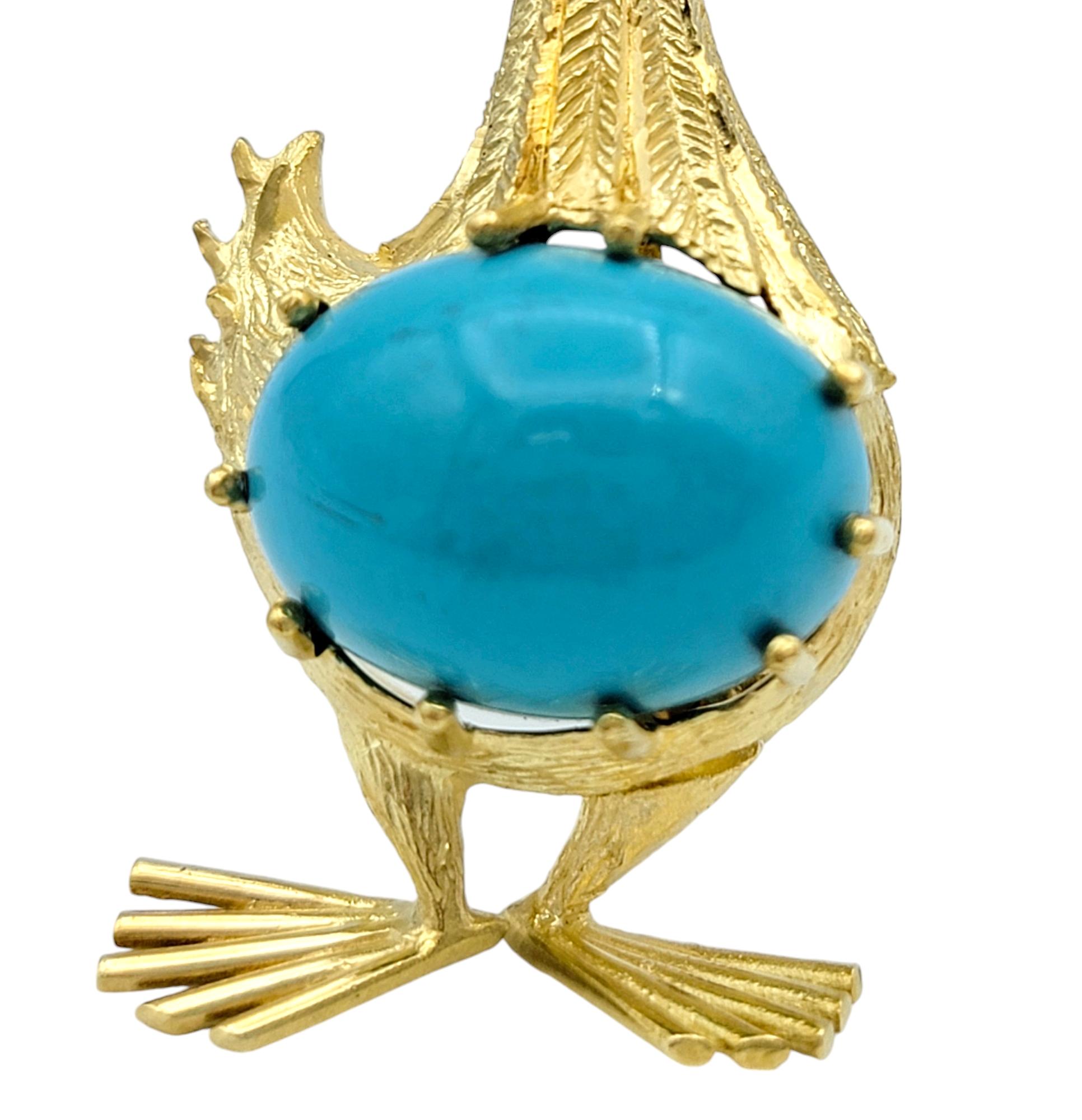 Contemporary Articulated Mother Goose Brooch / Pendant with Diamonds in 18 Karat Yellow Gold For Sale