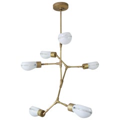 Articulated Pendant Lamp, 1960s Glass Shades, Limited Edition