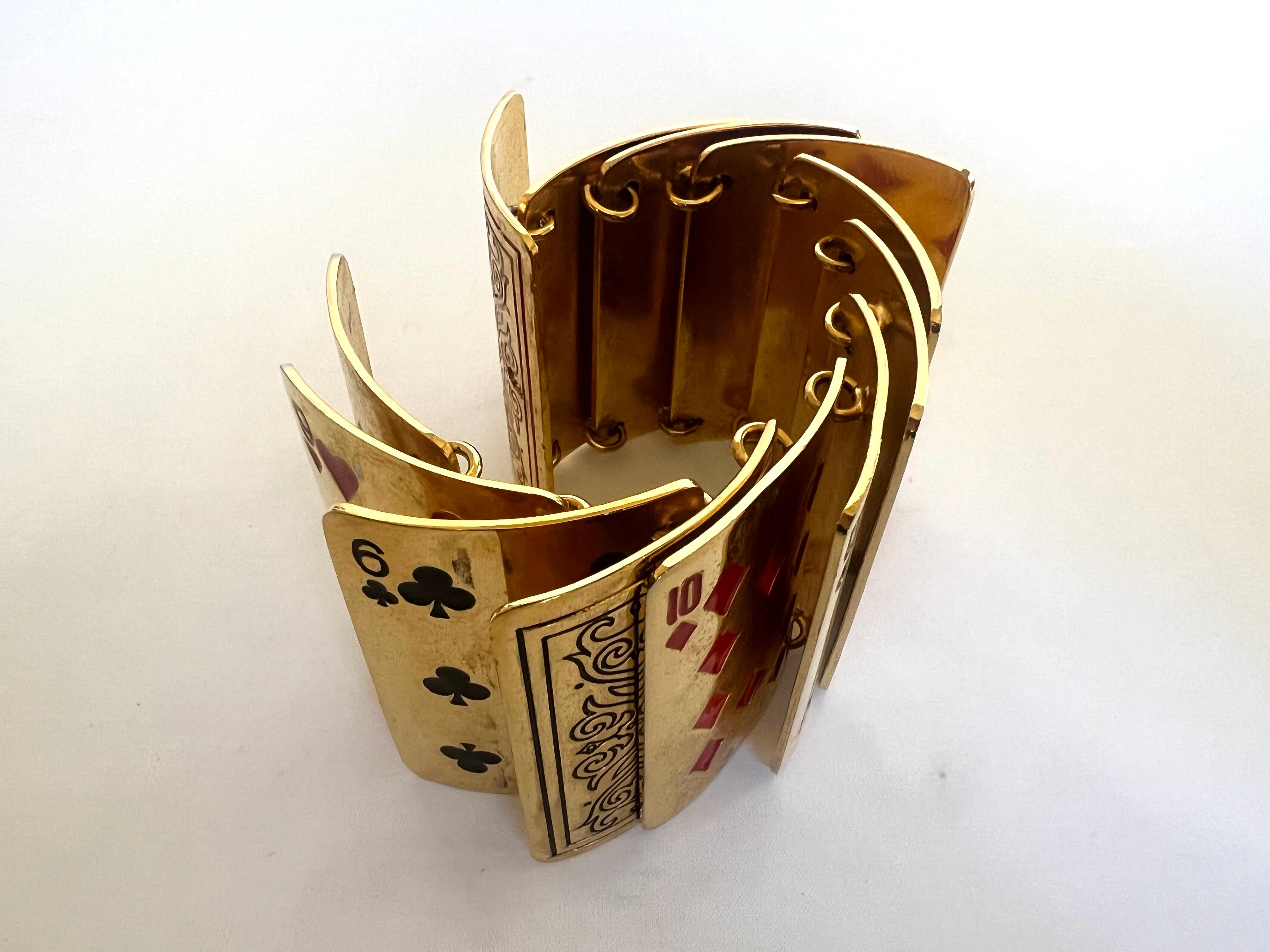 Seltenes Vintage-Armband aus vergoldetem Metall und Emaille von Isabel Canovas, aus der Kollektion 