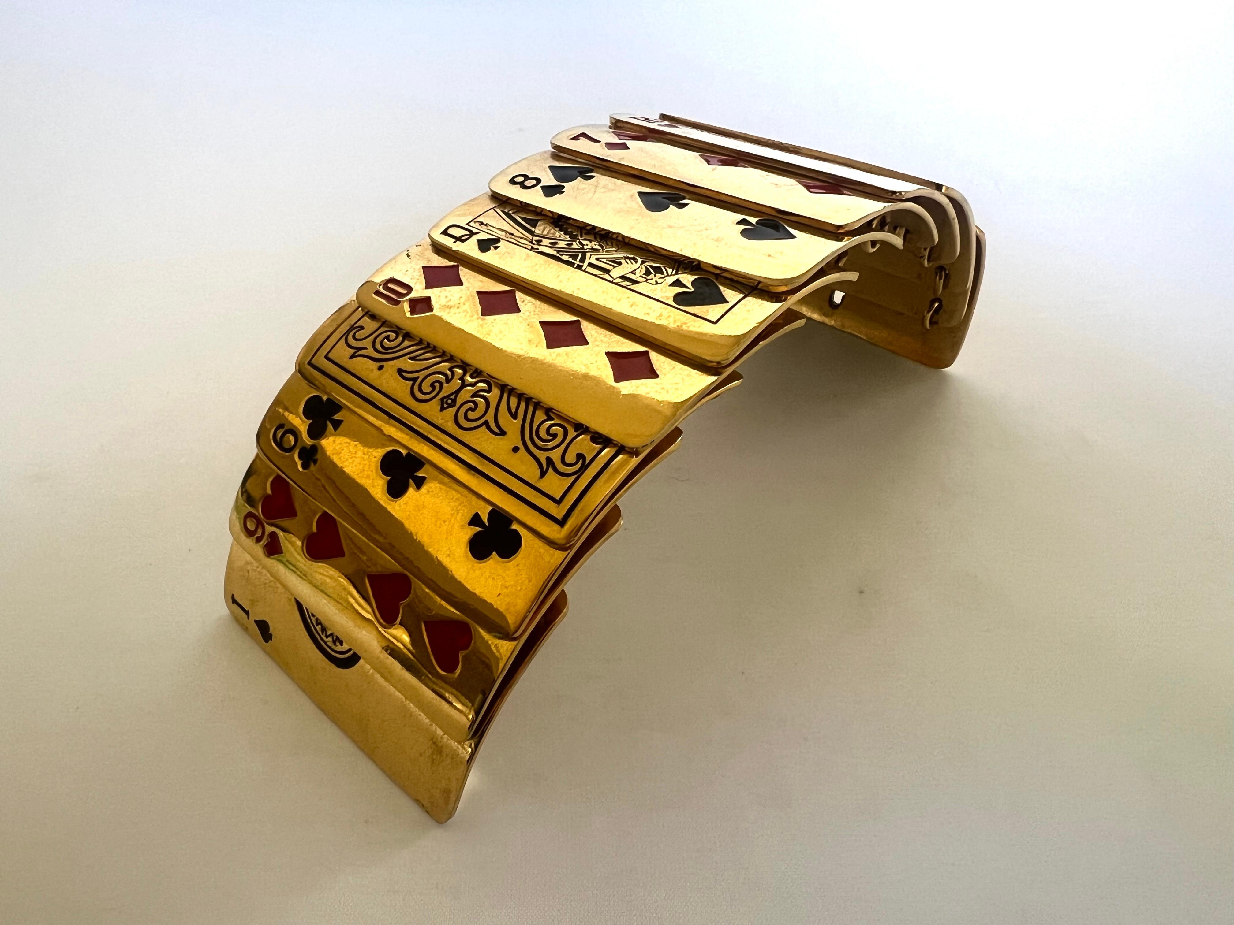 Articulated Playing Card Bracelet by Isabel Canovas In Good Condition For Sale In Palm Springs, CA