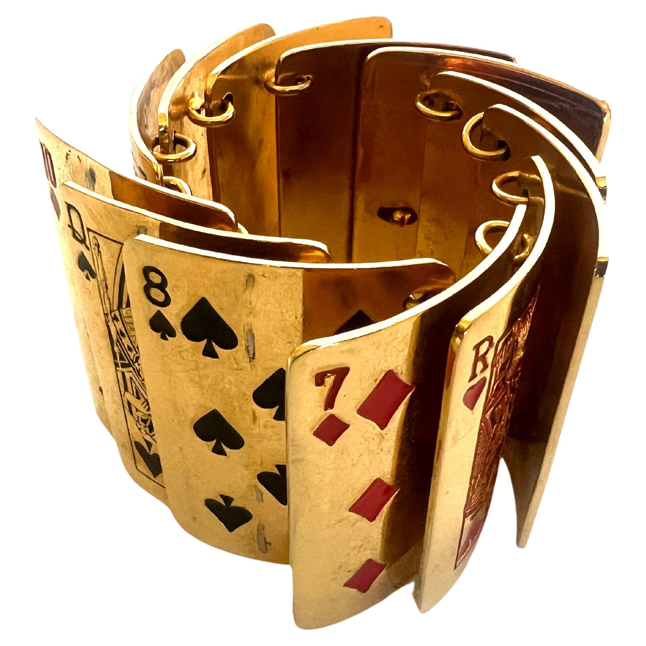 Articulated Playing Card Bracelet by Isabel Canovas For Sale