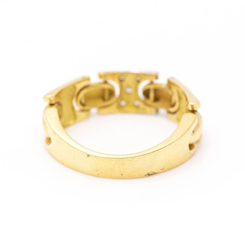 Articulated Ring in Bicolour Gold and Diamonds In Excellent Condition For Sale In BARCELONA, ES