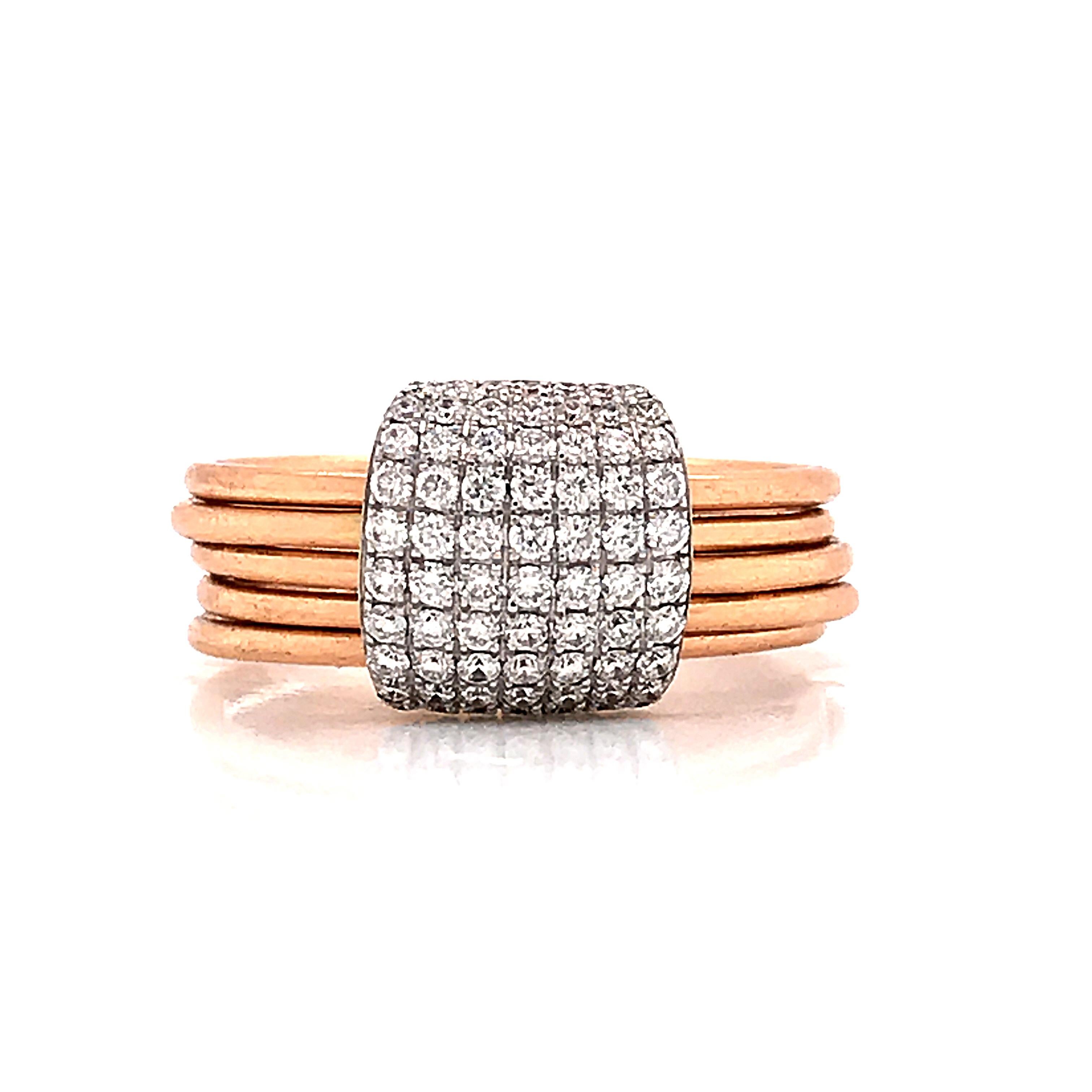 Articulated Rings Diamonds Rose Gold 18 Karat For Sale 7