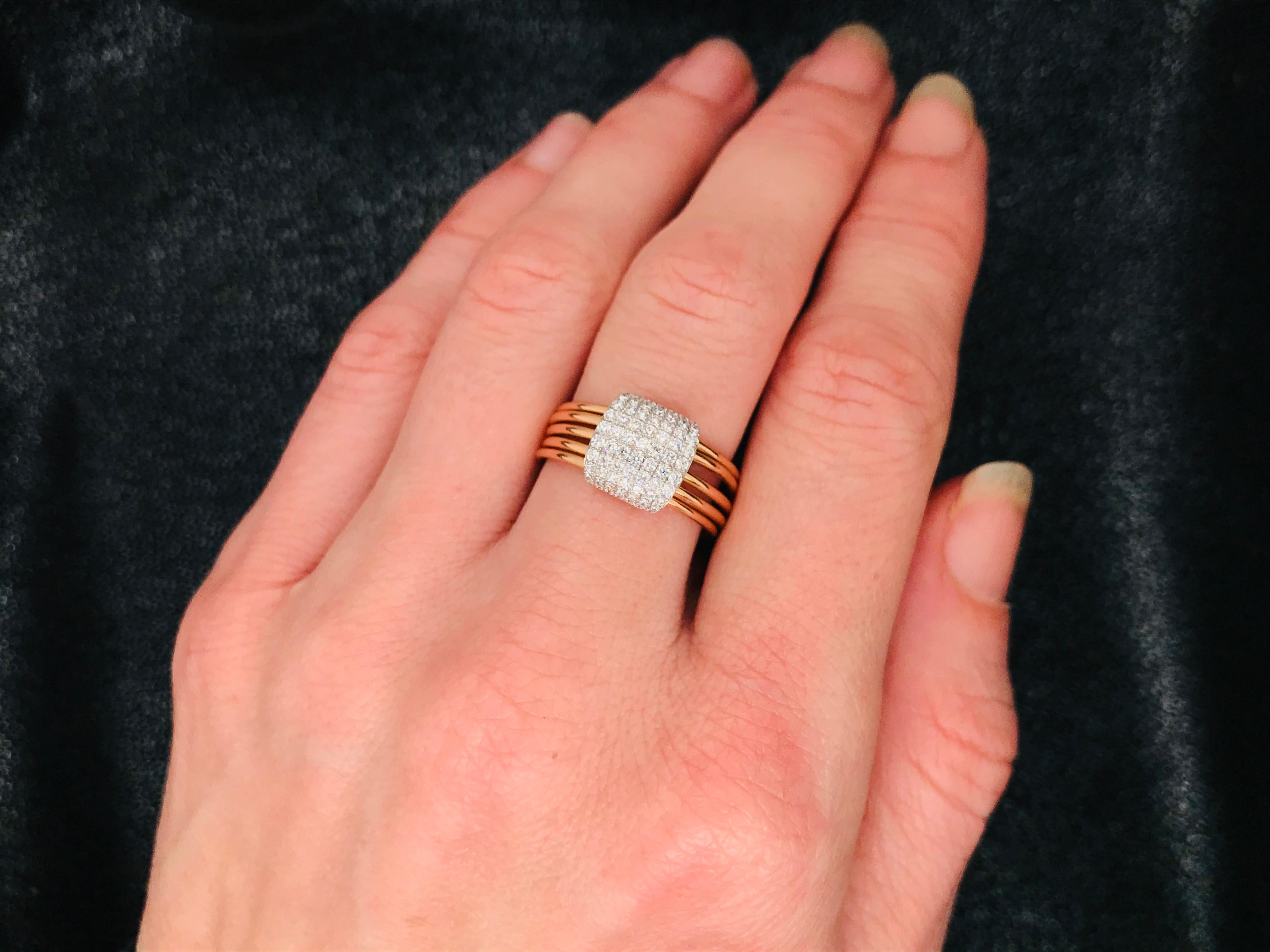 Articulated Rings Diamonds Rose Gold 18 Karat For Sale 11