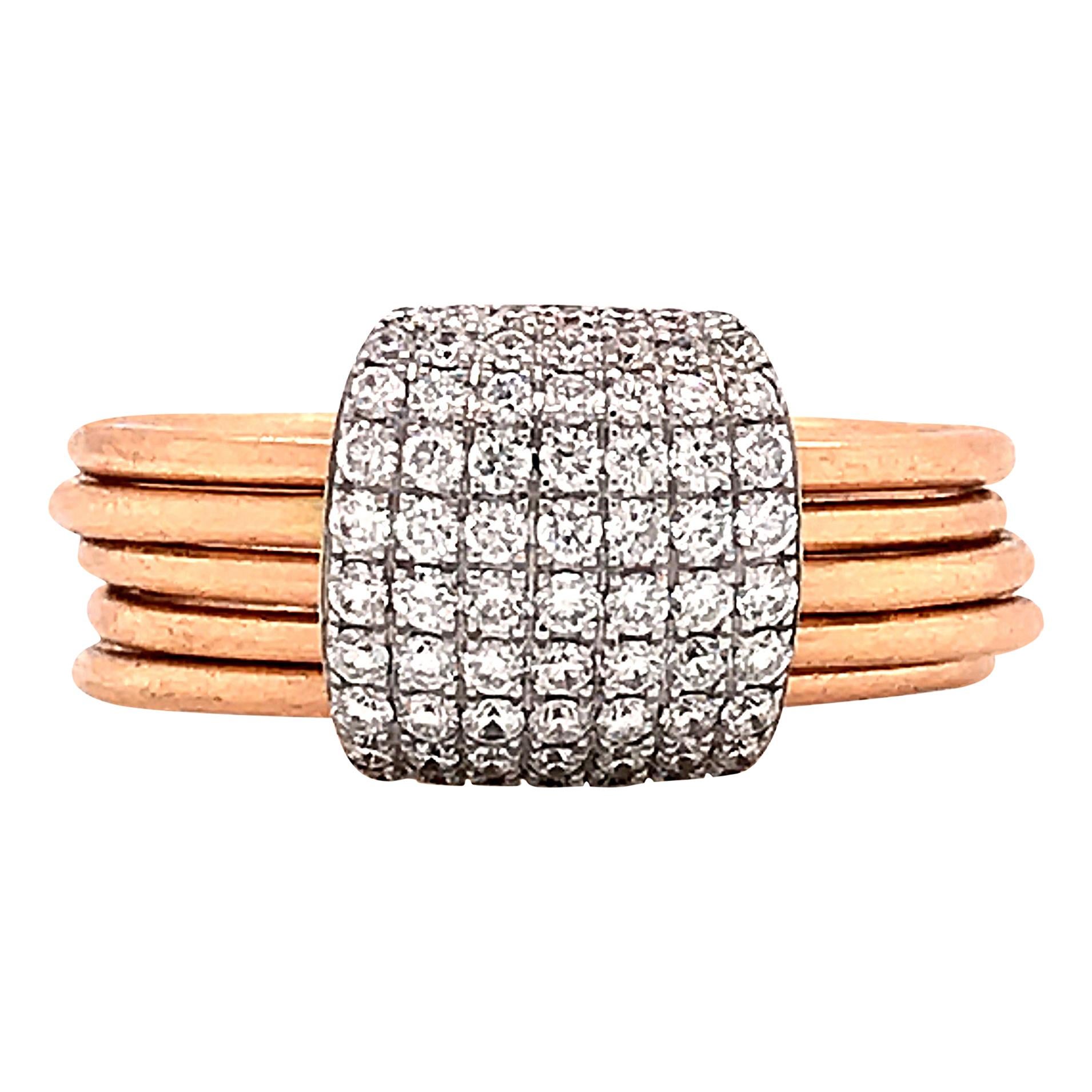 Articulated Rings Diamonds Rose Gold 18 Karat For Sale