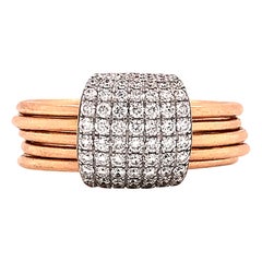 Diamanten 0,55 Karat und Rose Gold 18 Karat 5 gegliederte Ringe