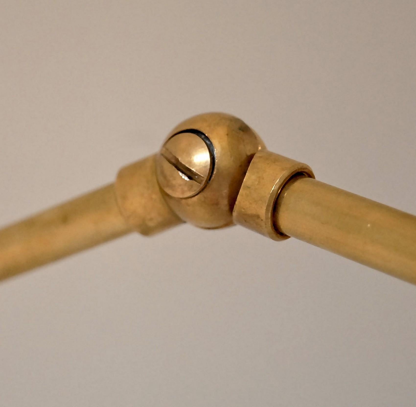 Pair of Articulated Sconce Mid-Century Modern Solid Brass Black and White For Sale 7
