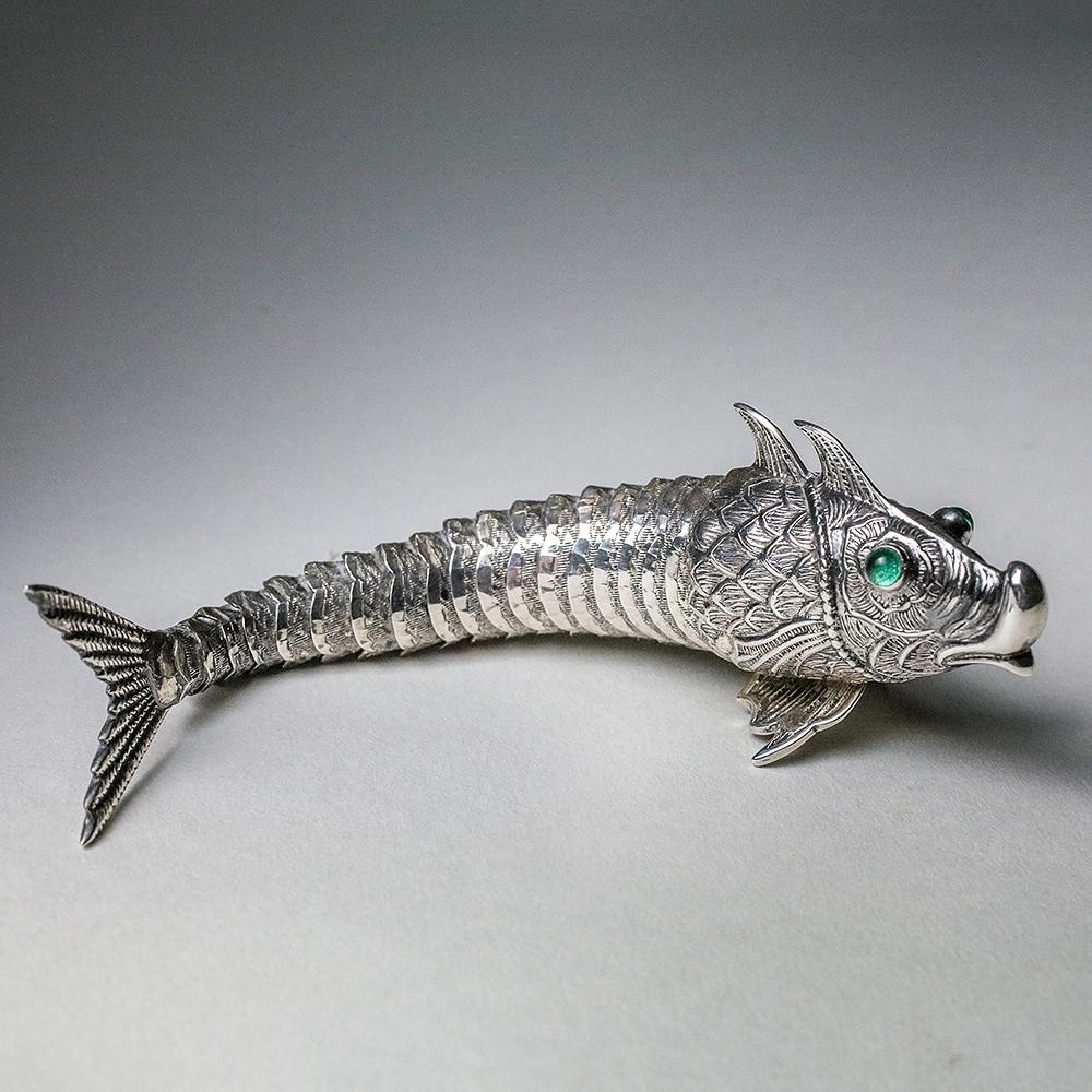 20th Century Articulated Silver Fish