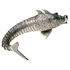 Vintage Articulated Silver Fish