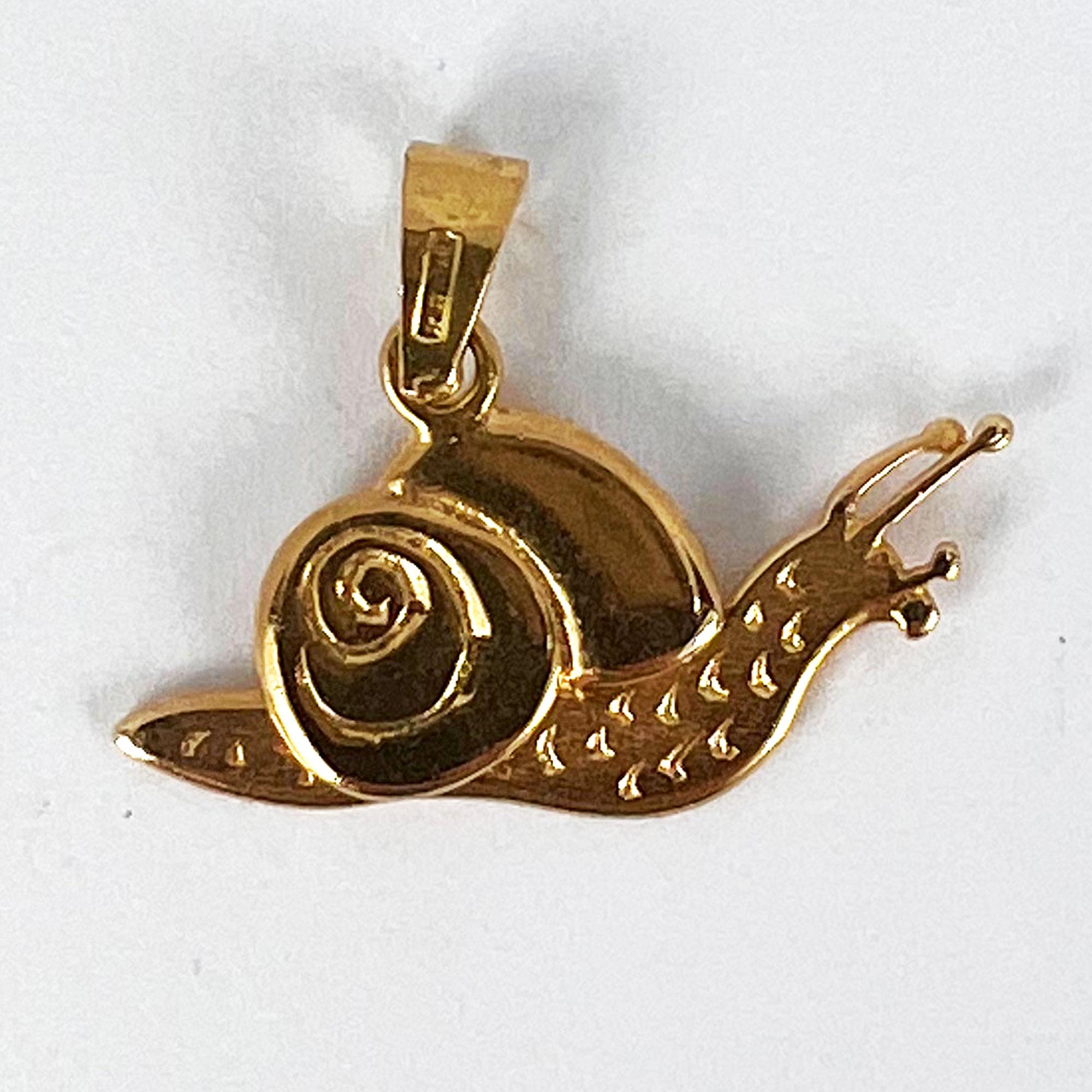 Articulated Snail 18K Yellow Gold Charm Pendant 4