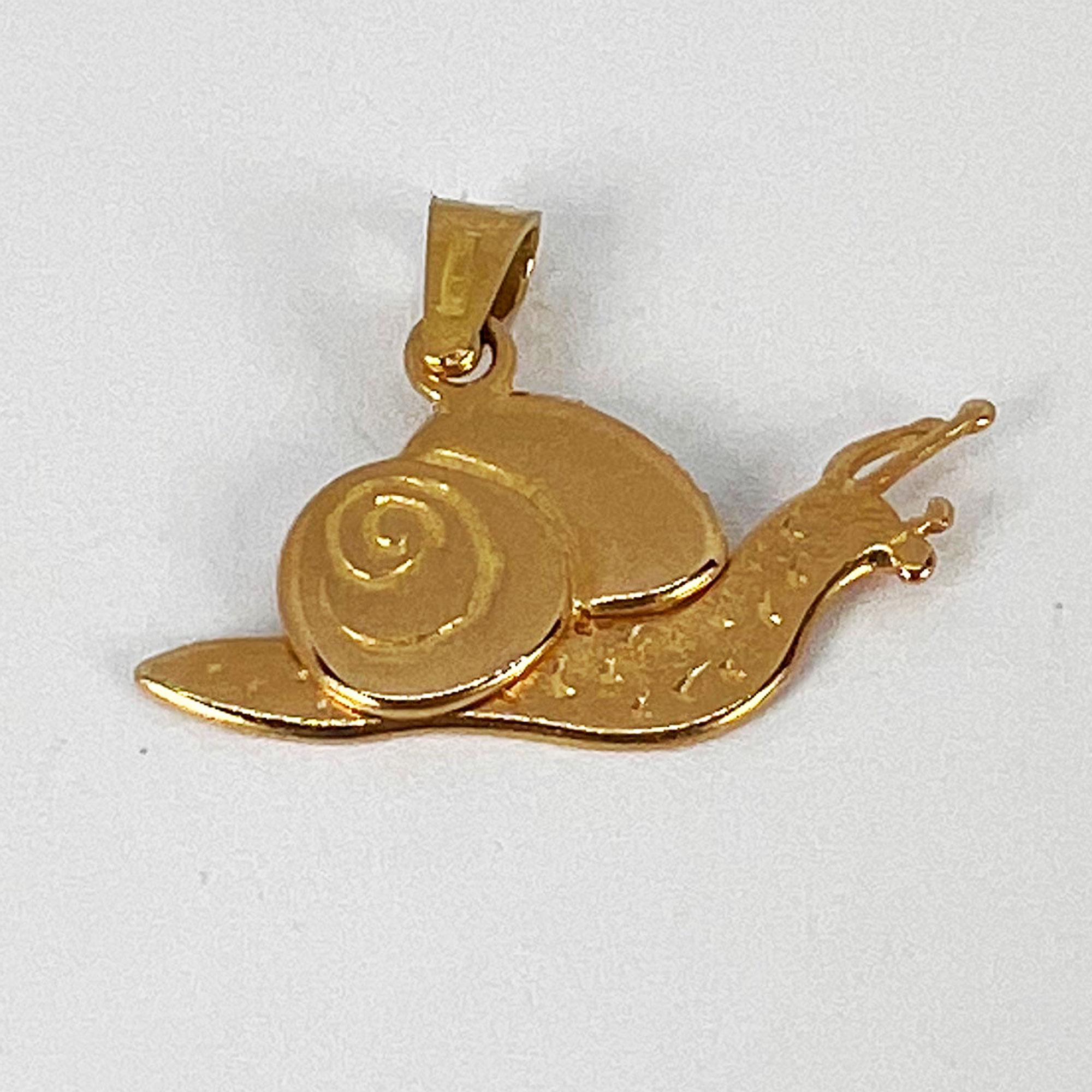 Articulated Snail 18K Yellow Gold Charm Pendant 5