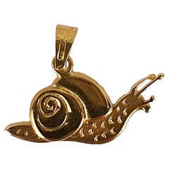Articulated Snail 18K Yellow Gold Charm Pendant