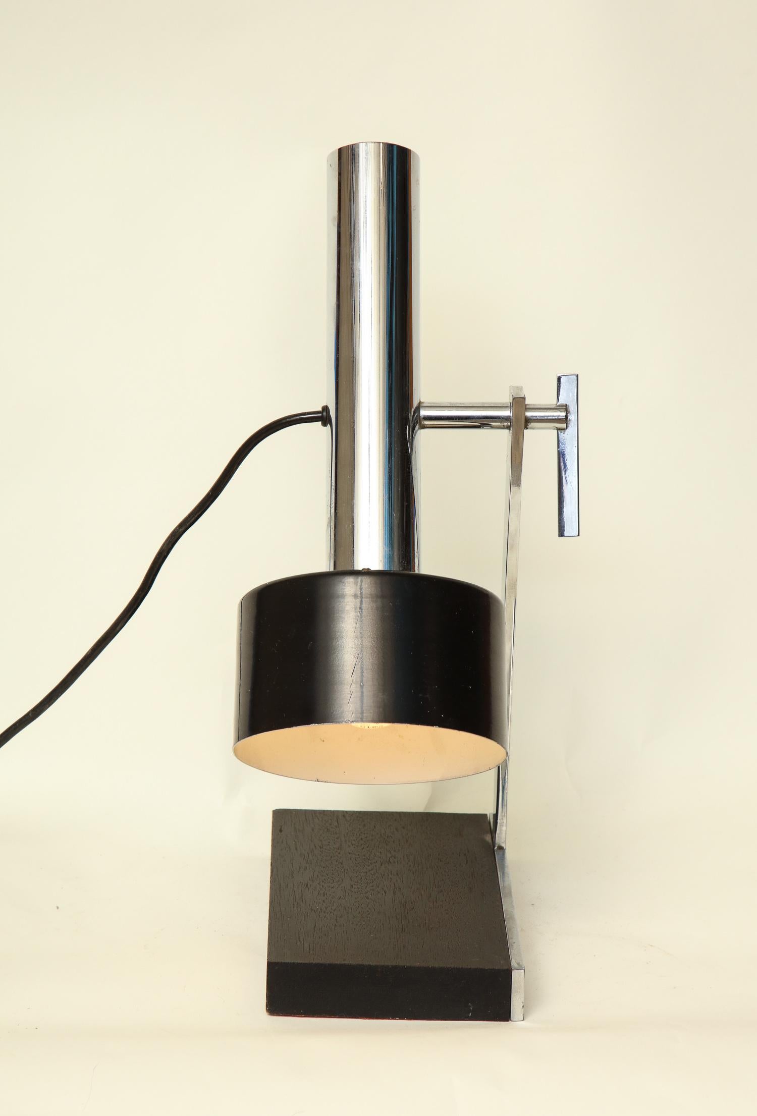 Metal Articulated Table Lamp Architectural Mid-Century Modern shade adjusts Italy 1950 For Sale