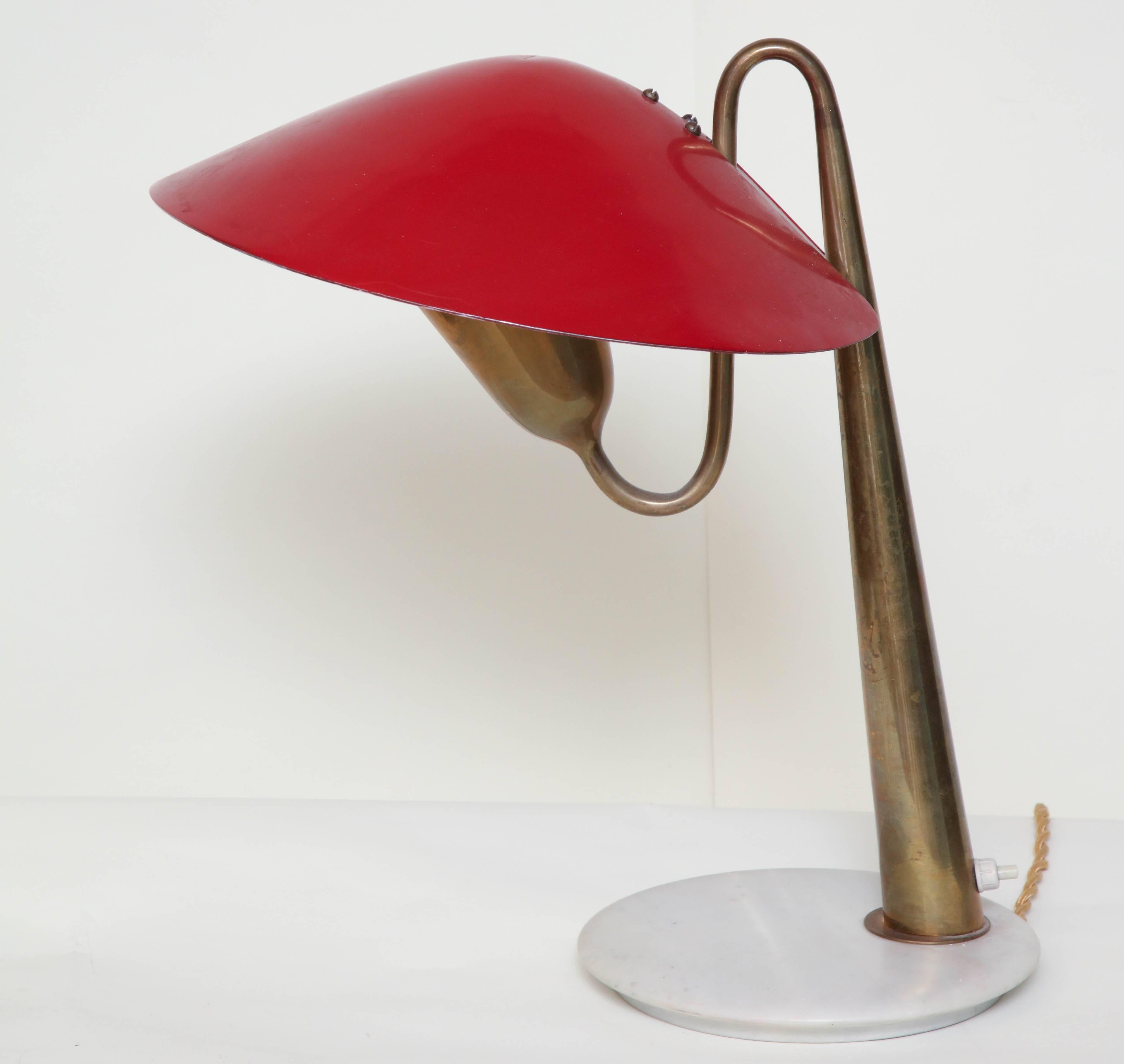 Table Lamp Articulated Mid Century Modern Italy 1950s
The sculptural form with unique shade adjustment. Rewired