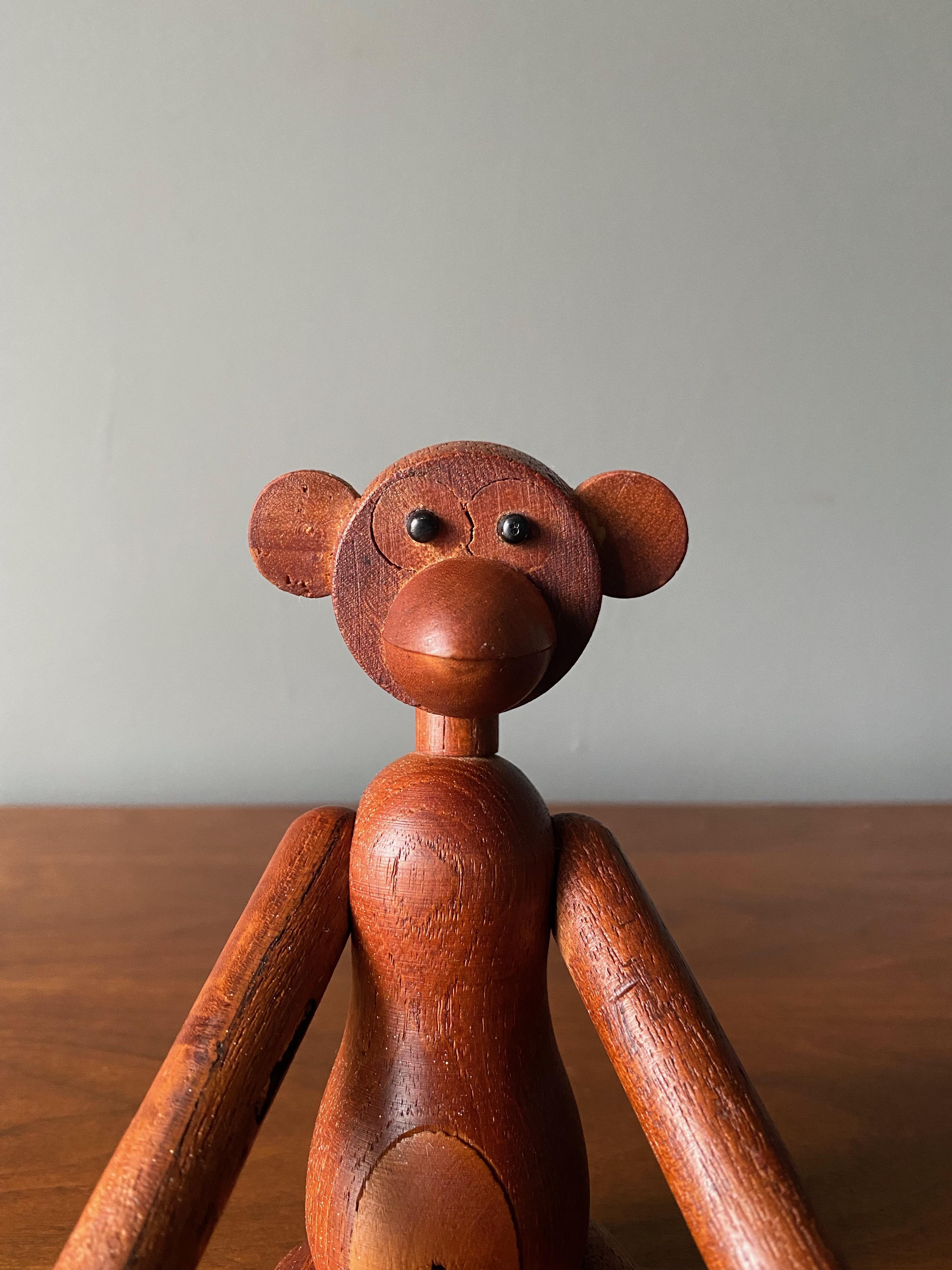 20th Century Articulated Teak Monkey in the Style of Kay Bojesen, circa 1960s