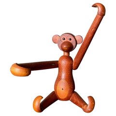 Vintage Articulated Teak Monkey in the Style of Kay Bojesen, circa 1960s