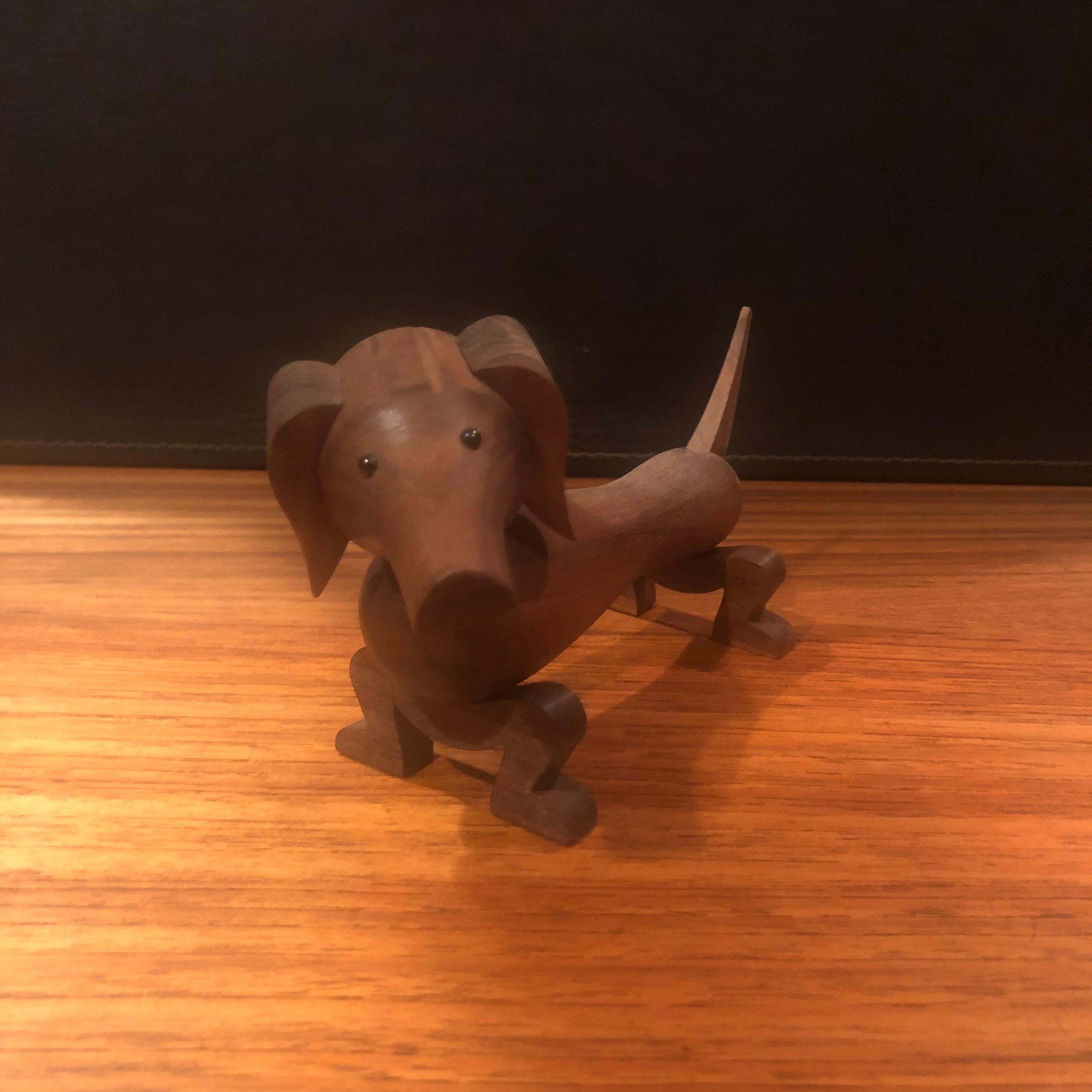 Walnut Articulated Toy Dachshund / Dog by Kay Bojesen