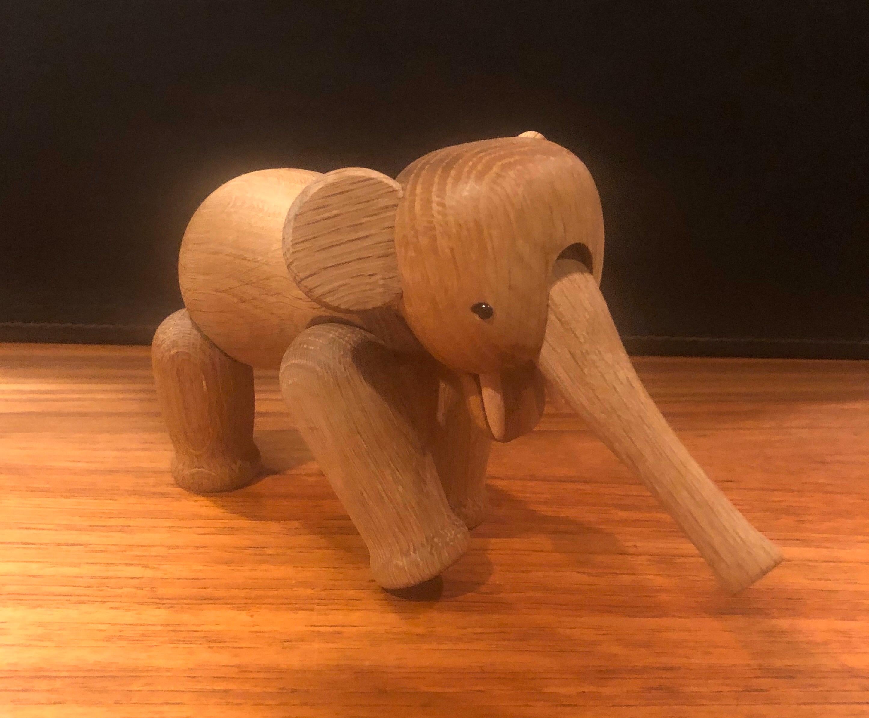 Oak Articulated Toy Elephant by Kay Bojesen For Sale
