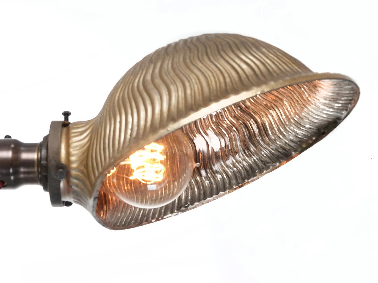 Industrial Articulated Turtle-Back Mercury Glass Wall Lamps, Matching Pair