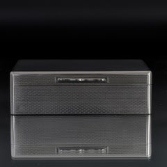 Engine-turned silver cigarette box