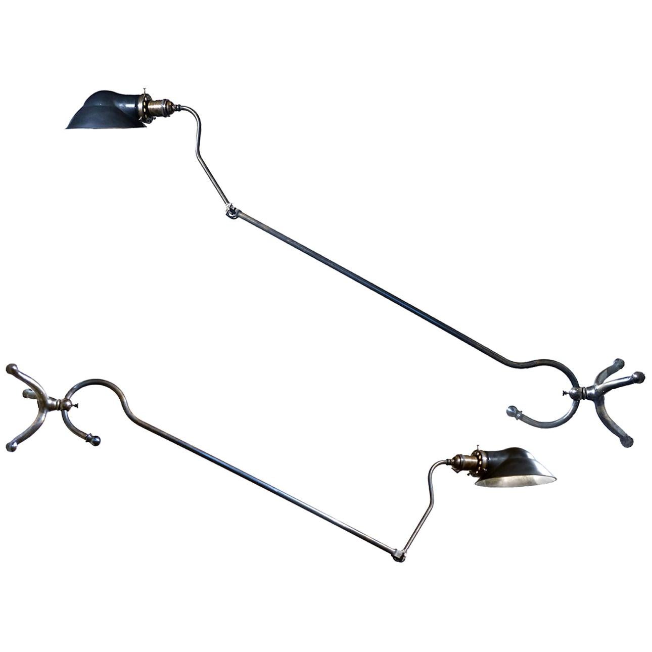 Articulated Wall Lamps, Tripod Wall Bracket and Mirrored Shade