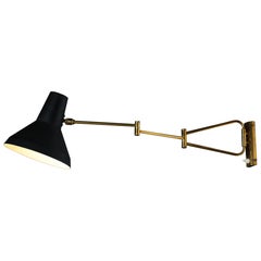 Articulated Wall Light by Lunel 1960s Black swing