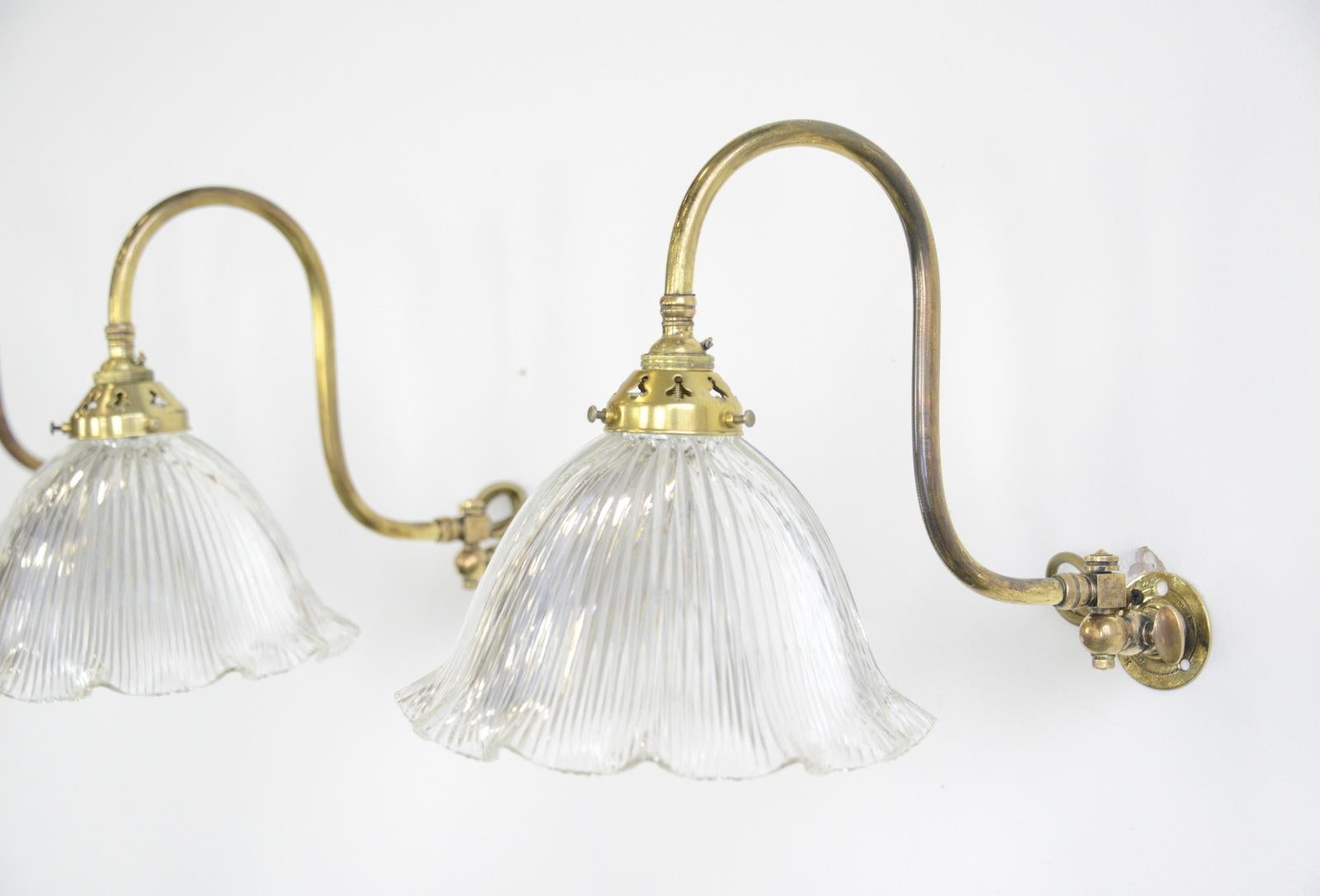 Art Nouveau Articulated Wall Sconces by Holophane, circa 1910