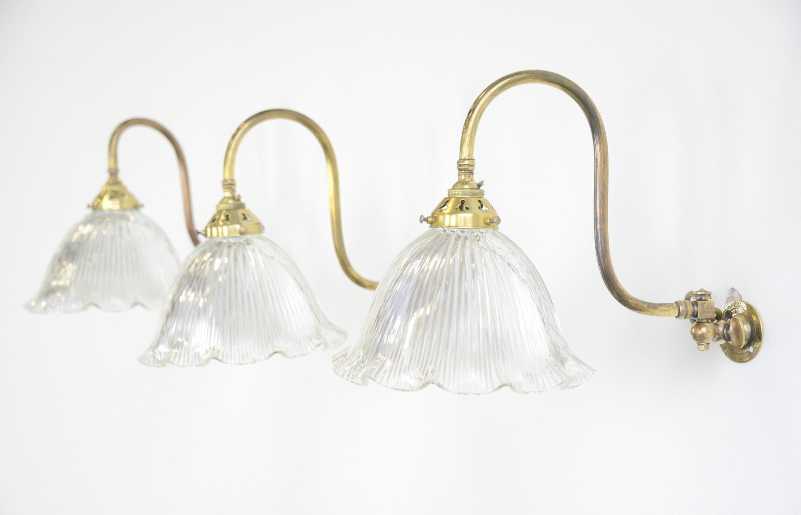 English Articulated Wall Sconces by Holophane, circa 1910