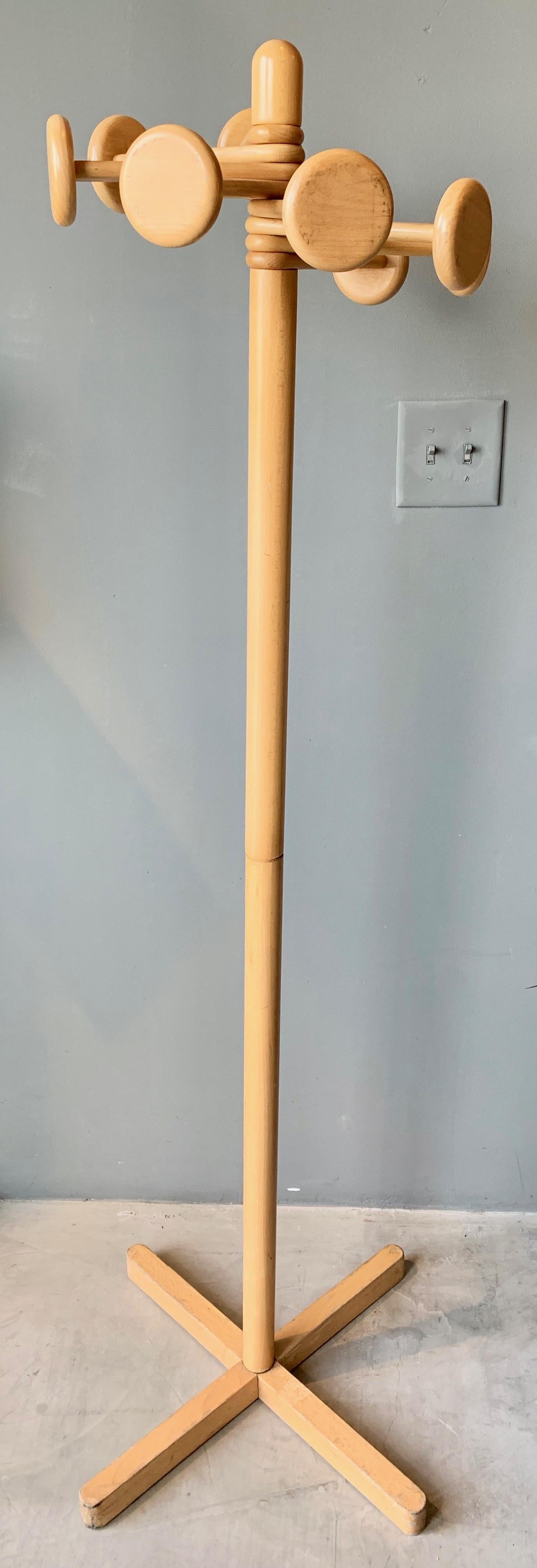 Swedish Articulated Wood Coat Rack For Sale