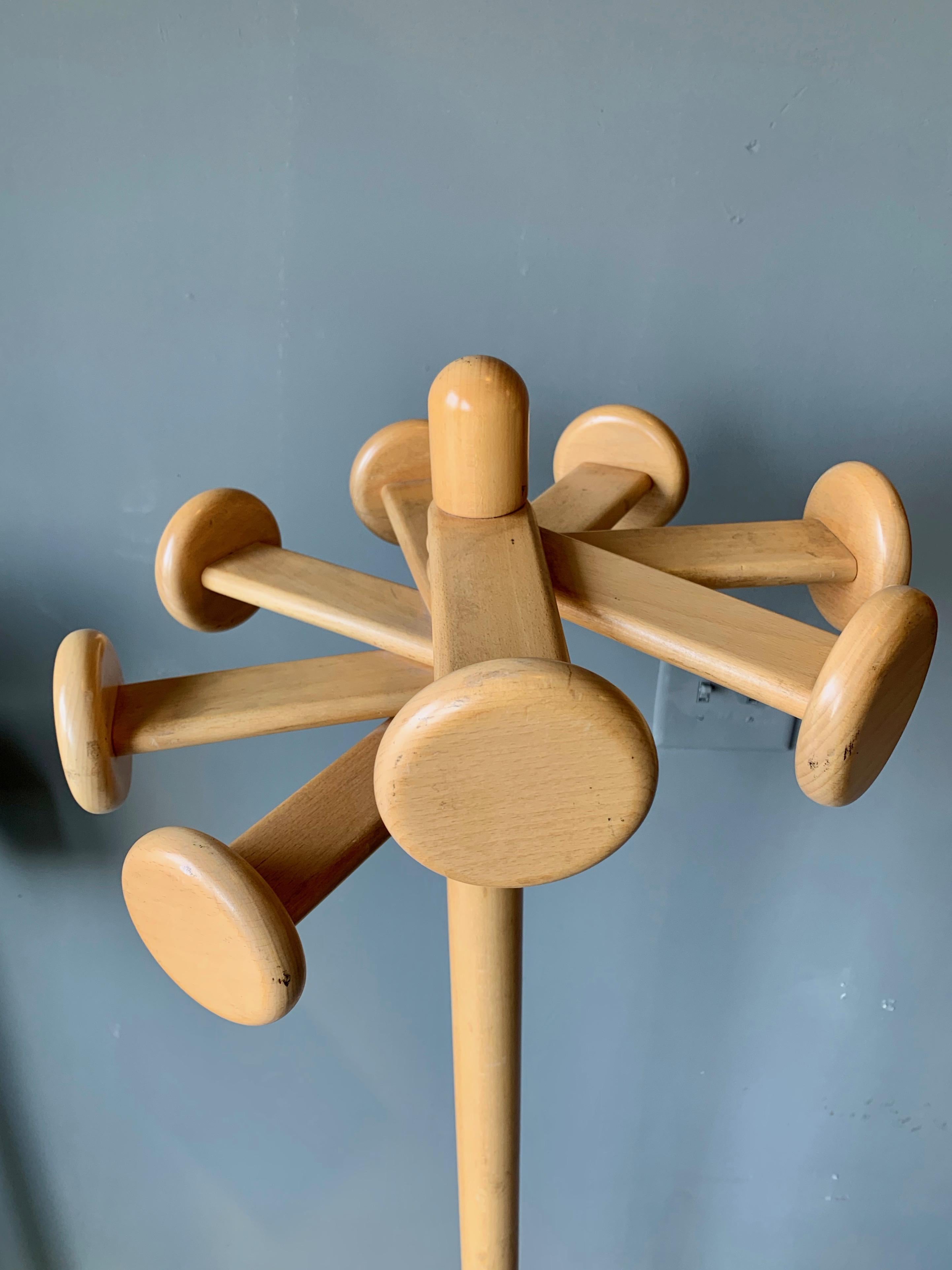 Articulated Wood Coat Rack For Sale 1
