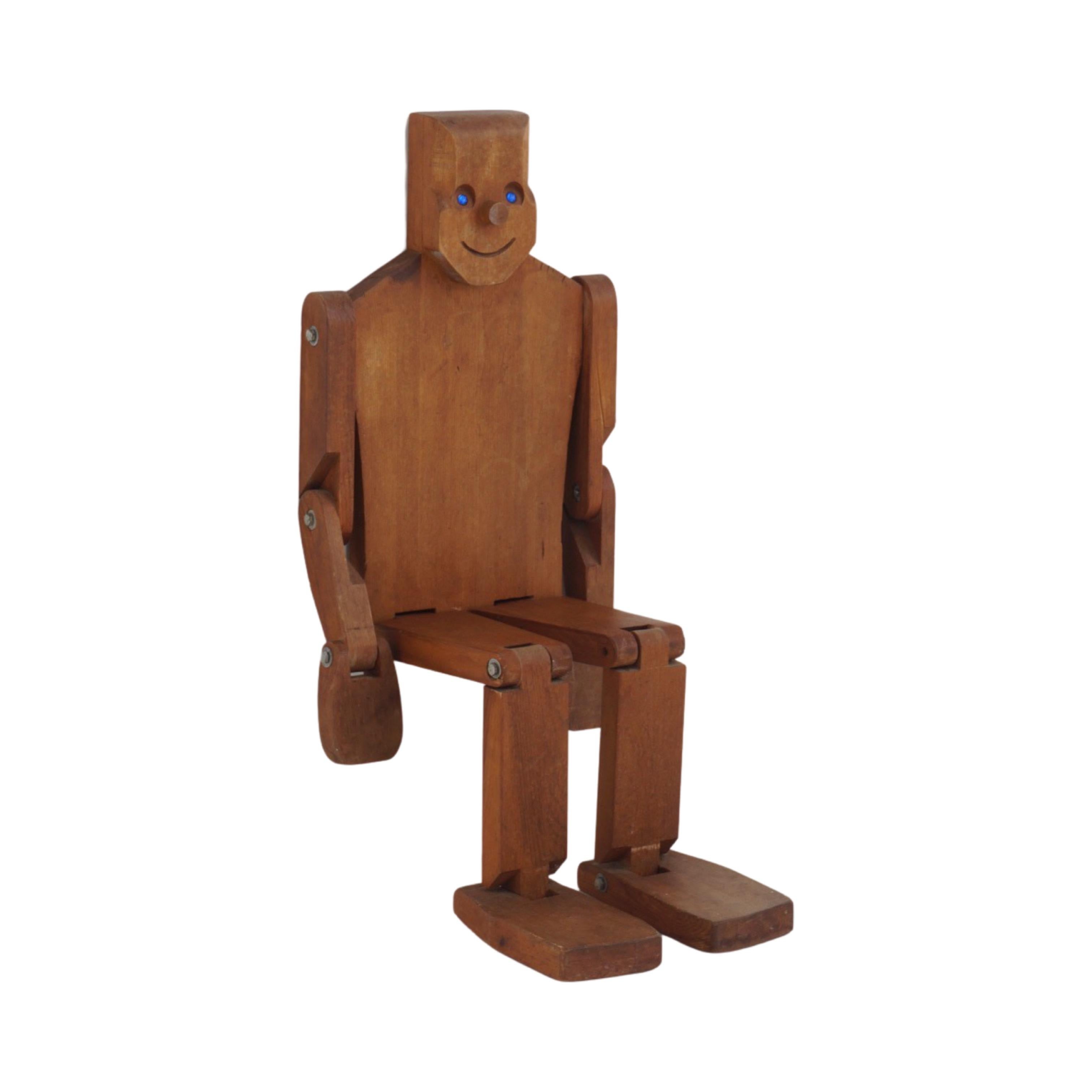 Articulated Wood Figure by Don Ellefson, 1980s For Sale 1