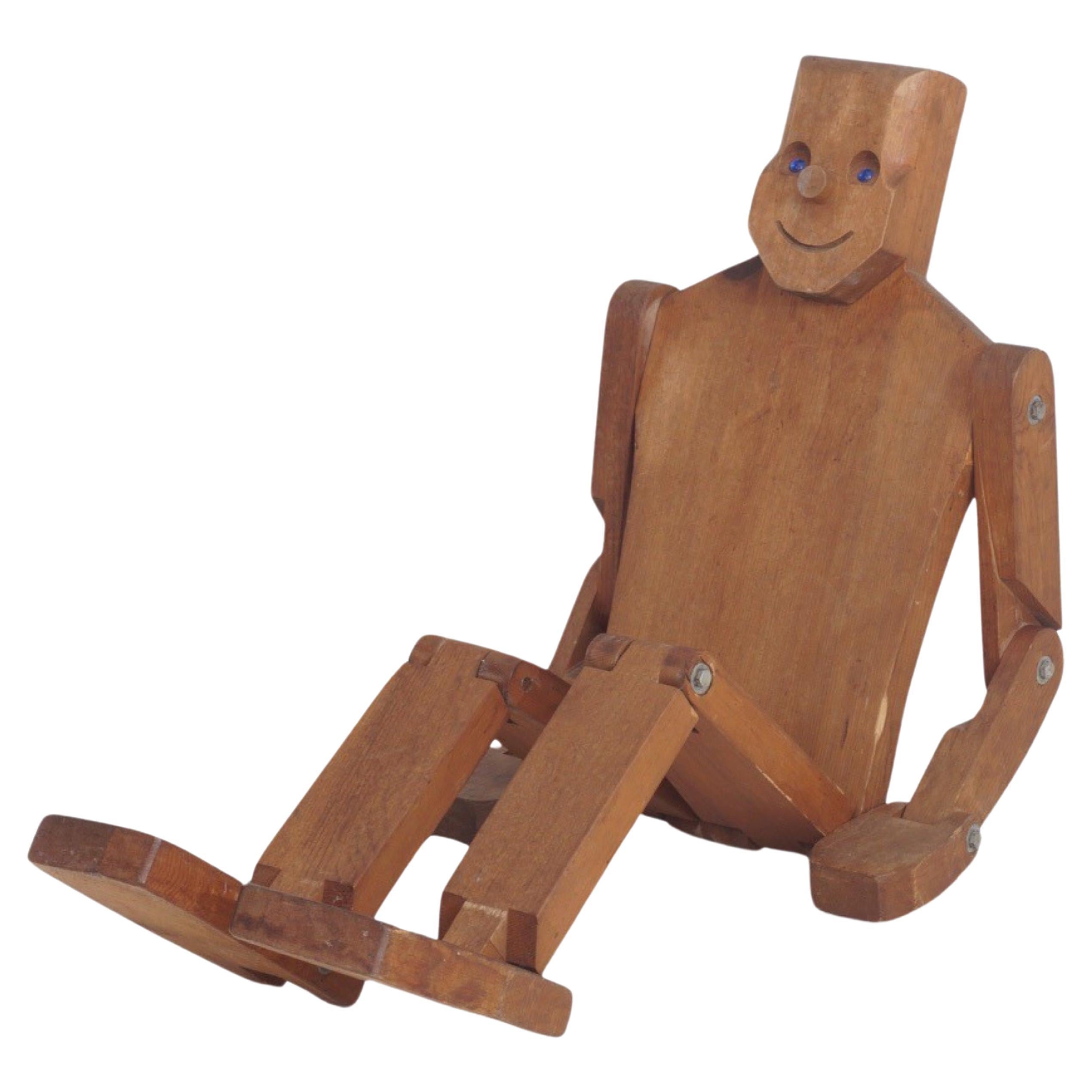 Articulated Wood Figure by Don Ellefson, 1980s For Sale