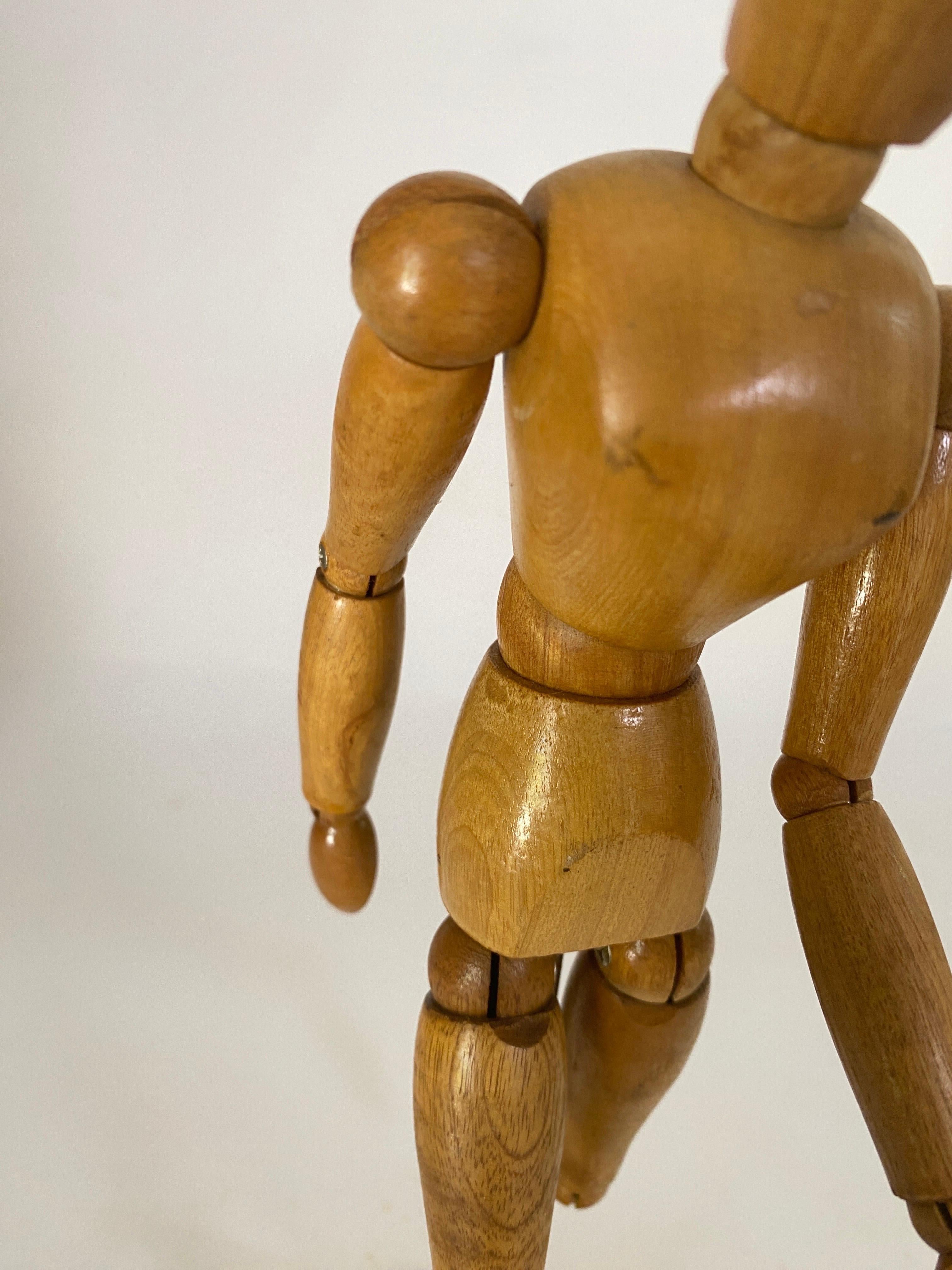 French Articulated Wooden Mannequin Artist Painter Drawing Fine Arts 20th Century For Sale